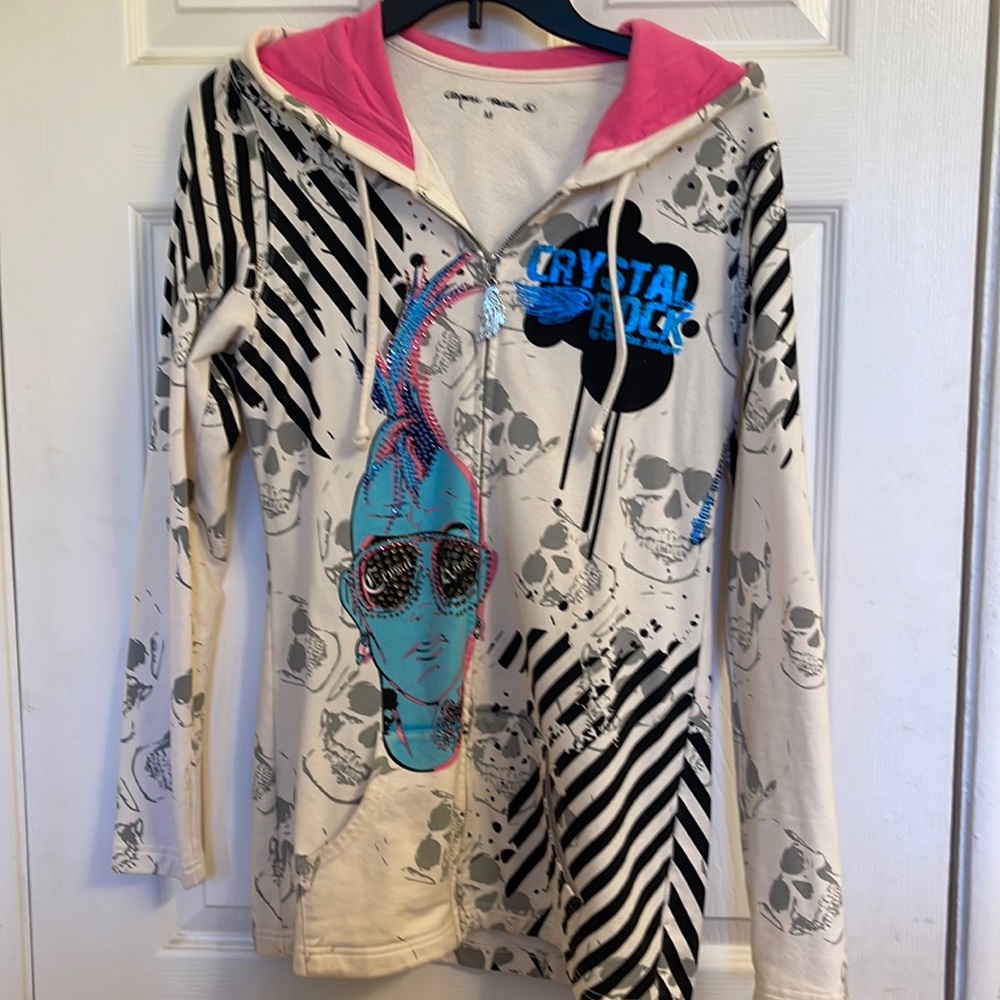 Crystal Rock by Christian Audigier hoodie w/2 pockets.